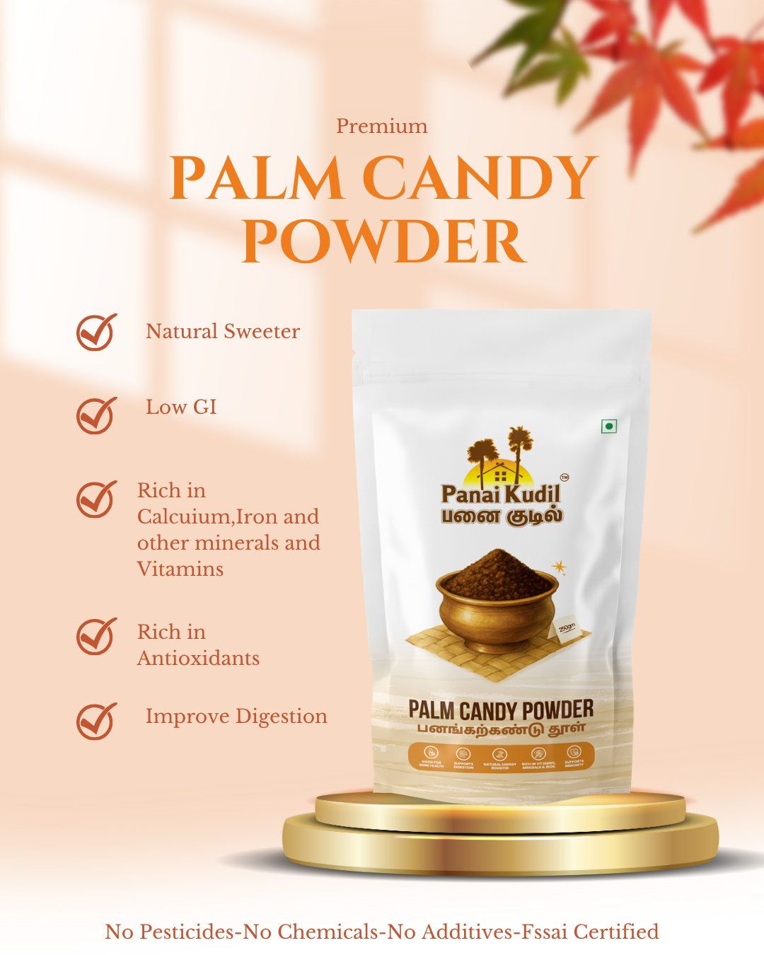 Palm Candy Powder | Natural Panam Kalkandu Powder | Herbal Sweetener | Unrefined Palm Sugar Powder