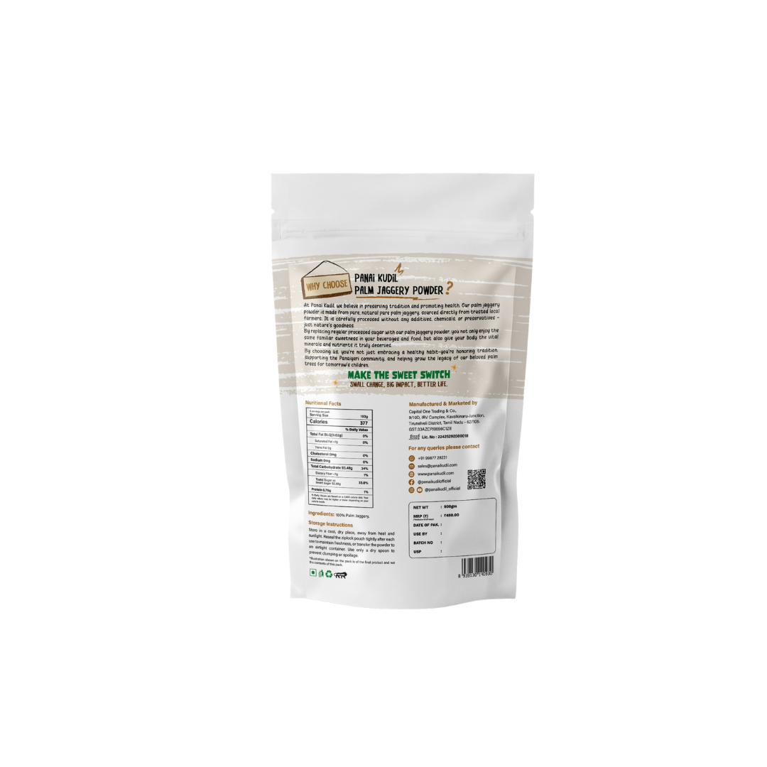 Palm Jaggery Powder – Natural, Low GI Sweetener | Karupatti | Tatti Bella