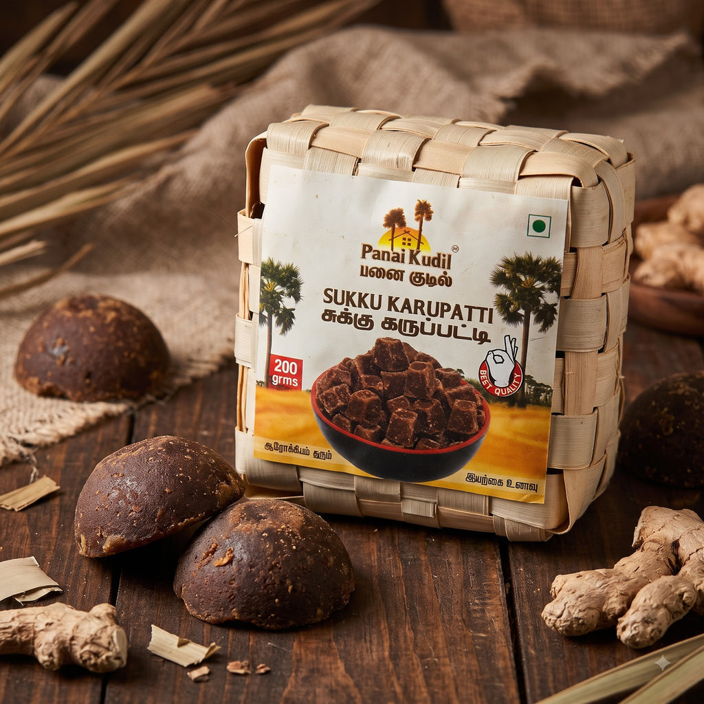 Sukku Karupatti 200 g – Spiced Dry Ginger Palm Jaggery